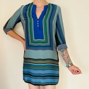 Zara Moroccan Tunic printed long sleeve mini Dress